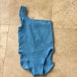 Hunza G one shoulder blue swimsuit